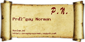 Prágay Norman névjegykártya